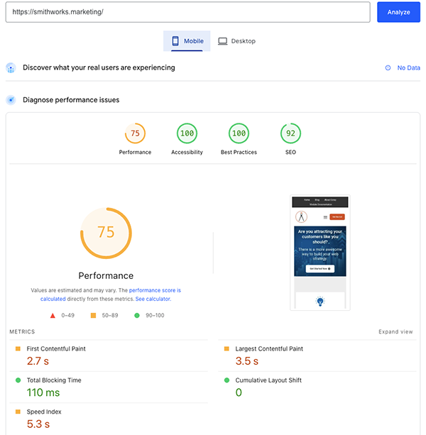 PageSpeed Insights Mobile Final